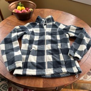 Columbia Black and Cream Checkered Fleece Jacket